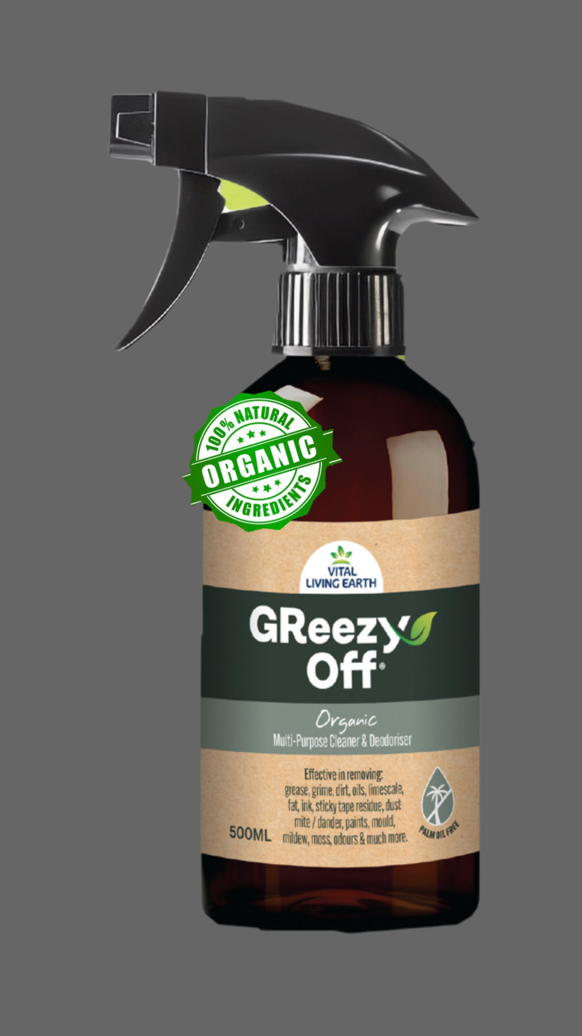 GReezy Off®️ 100% ORGANIC Multi-Purpose Cleaner & Deodoriser 500ml (1 x Unit)