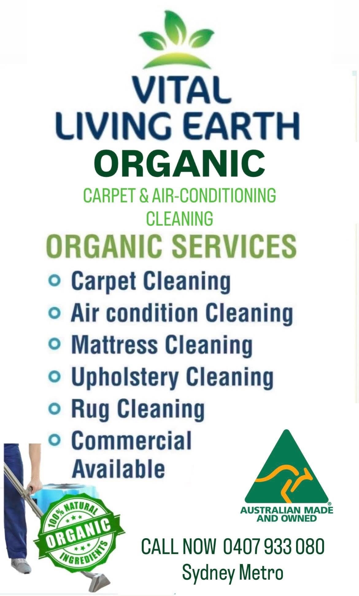 Vital Living Earth Organic Carpet & Air-Conditioning Cleaning BOOK NOW 0407 933 080 (Sydney)