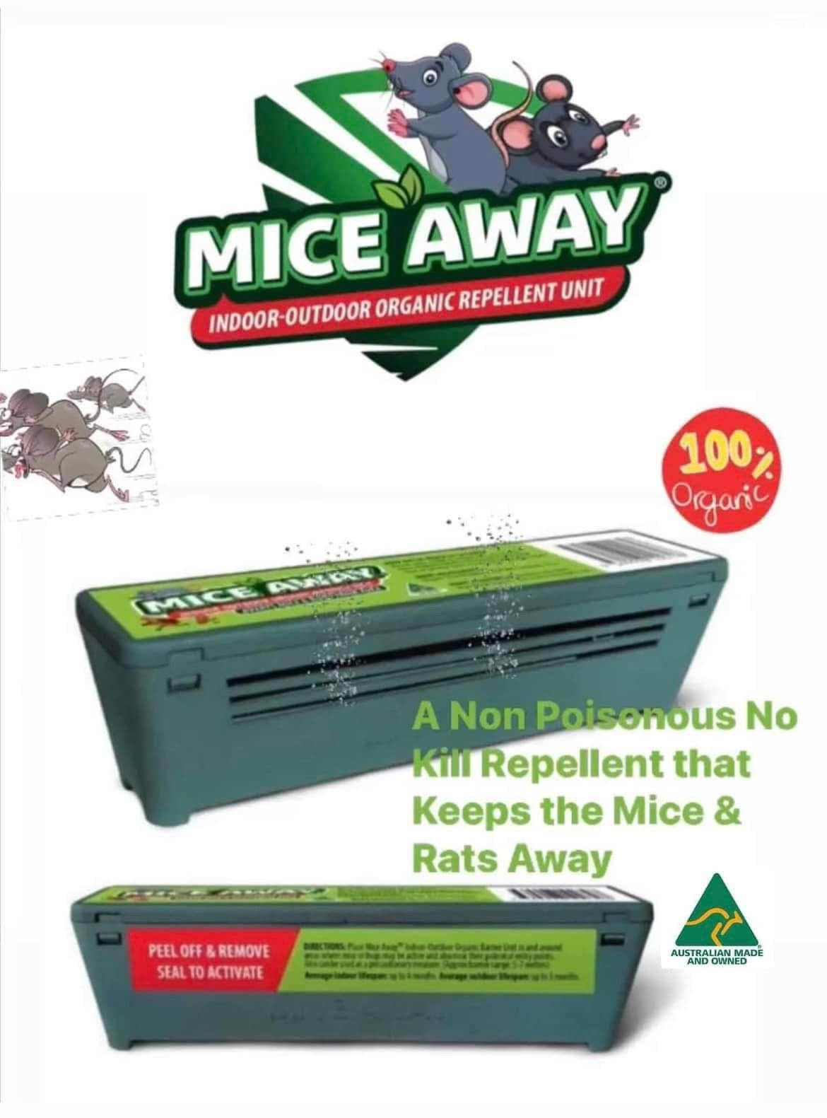 I) (12Pack) FREE DELIVERY AUSTRALIA WIDE Mice Away® Indoor-Outdoor Non Poisonous No Kill Organic Mice & Rat Repellent