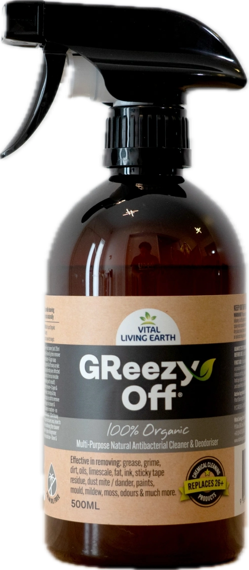 A) GReezy Off® 100% Organic Replaces 26+ Chemical & Alcohol Laden Cleaning Products on the Market. 500ml Concentrate / 1 Litre when Diluted 1:1