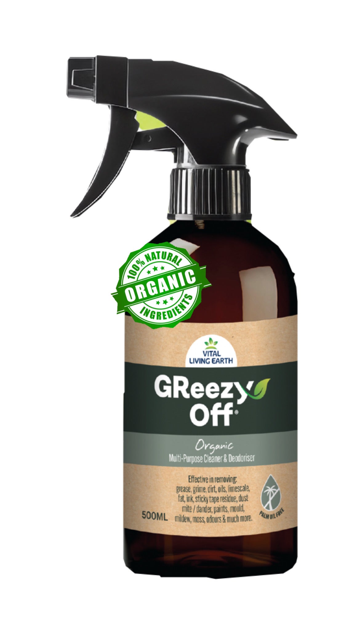 GReezy Off®️ 100% ORGANIC Multi-Purpose Cleaner & Deodoriser 500ml (1 x Unit)