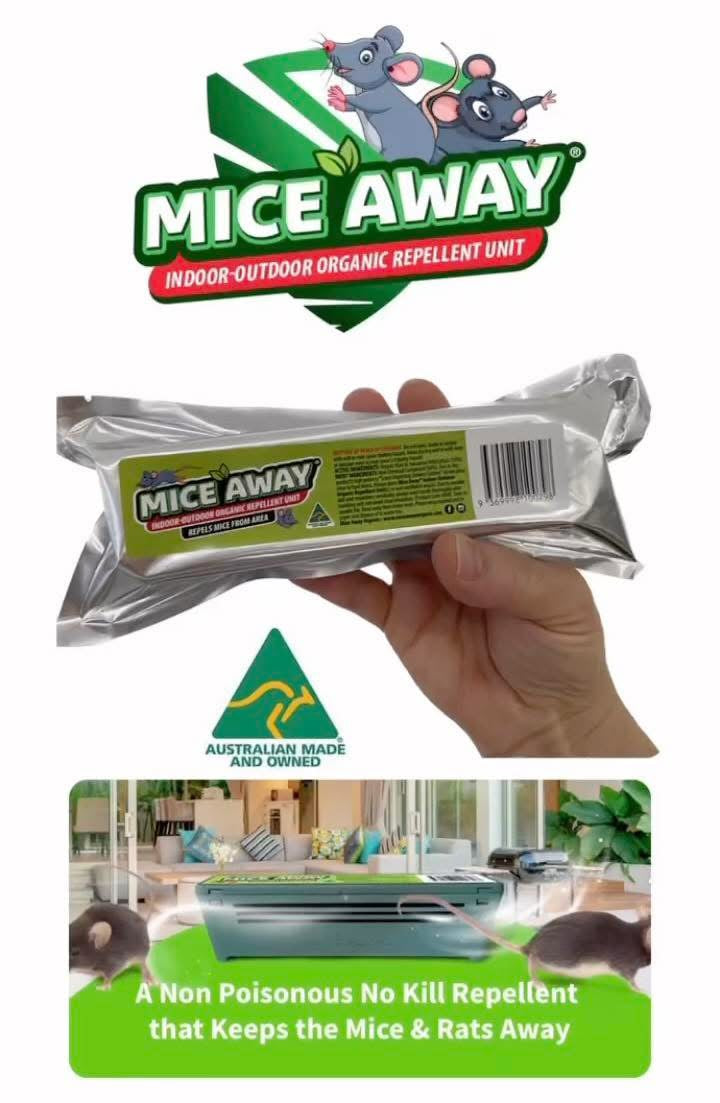 Mice Away®️ 100% ORGANIC Indoor-Outdoor Non Poisonous No Kill Mice & Rat Repellent (1x Unit)