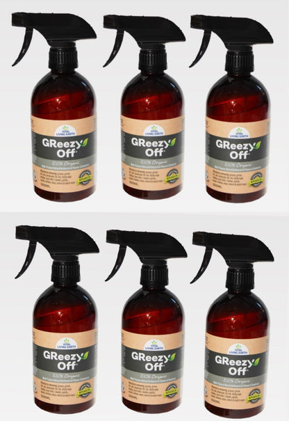 C) 6 Pack GReezy Off® 100% Organic 🍃🥬🪾                                                             Replace 26+ Chemical & Alcohol Laden Cleaning Products on the Market.                                        Concentrate 1:1 FREE DELIVERY AUSTRALIA WIDE