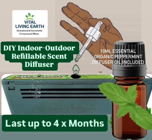 M) (1 x Unit + 1 x 10ml Bottle) PRODUCT AVAILABLE IN SEPTEMBER” Mice Away® DIY Indoor-Outdoor Refillable Scent Diffuser - includes 10ml Organic Essential Peppermint Oil (Mentha Piperita)