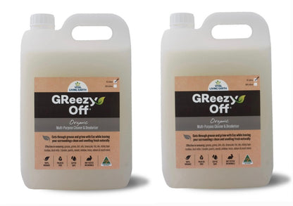 E) PROMO 2 x 5 Litre GReezy Off® 100% Organic Replaces 26+ Chemical & Alcohol Laden Cleaning Products on the Market. Concentrate. Makes 20 Litres 1:1  FREE DELIVERY AUSTRALIA WIDE