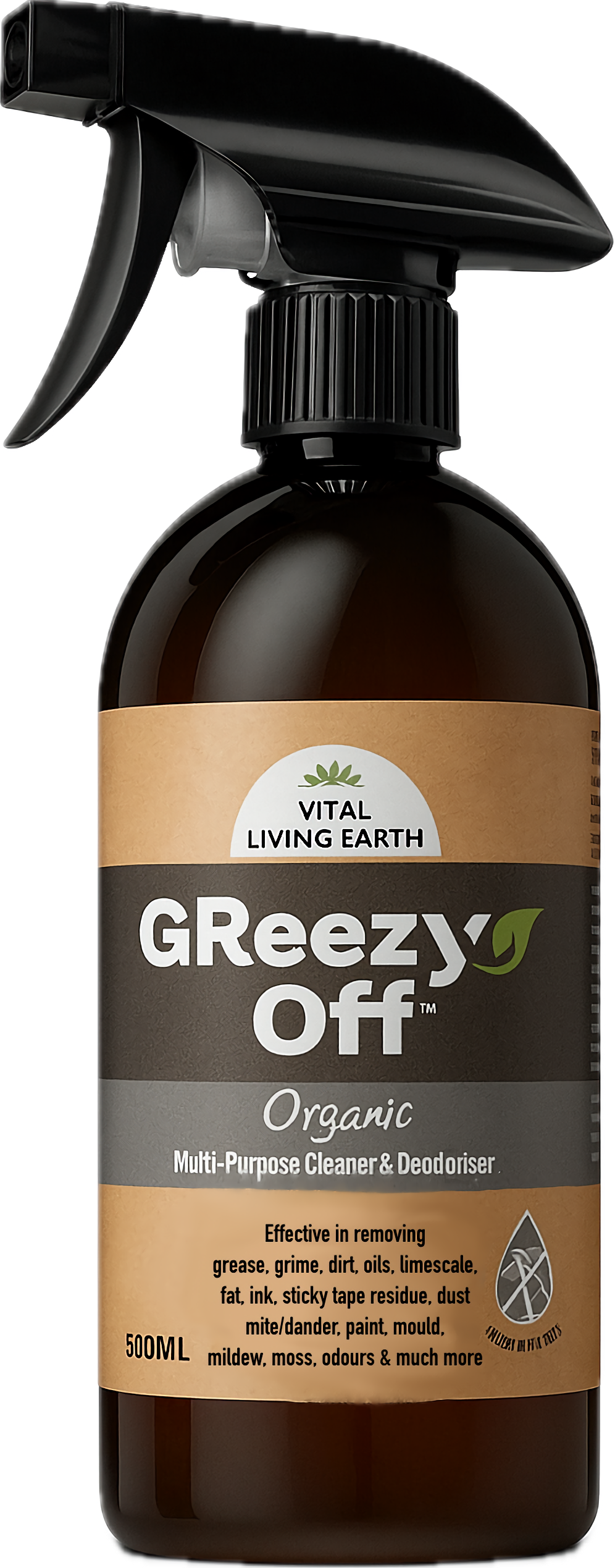 A) (1 x Bottle) GReezy Off® 100% ORGANIC Multi-Purpose Natural Antibacterial Cleaner & Deodoriser 500ml Concentrate / 1 Litre when Diluted 1:1