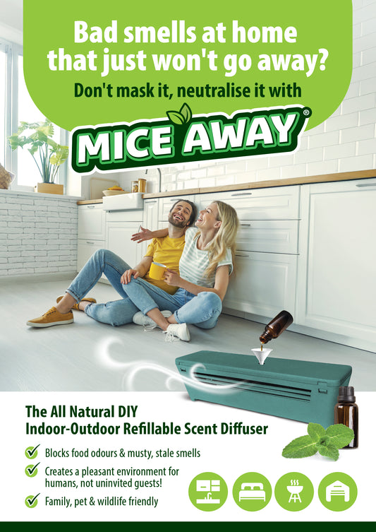 (1 x DIY Refillable Unit + 1 x 10ml Bottle) Mice Away® DIY Indoor-Outdoor Refillable Scent Diffuser.