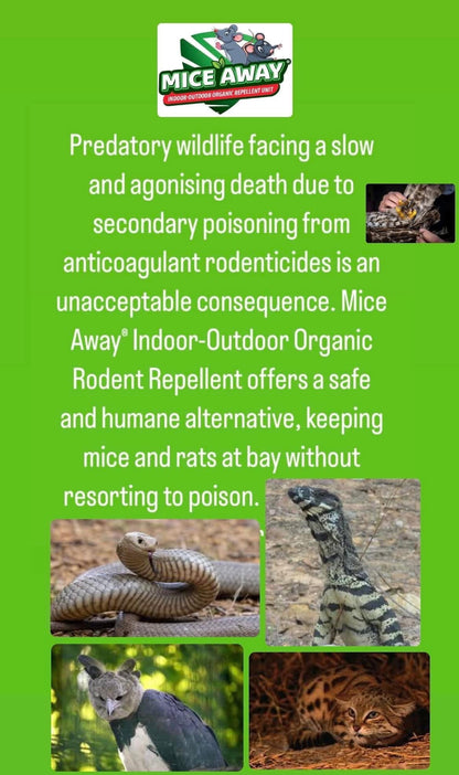 L) 18 Pack Mice Away® 2in1 DIY Refillable Indoor-Outdoor Organic Mice & Rat Repellent & Room Scent Diffuser.                           FREE DELIVERY AUSTRALIA WIDE