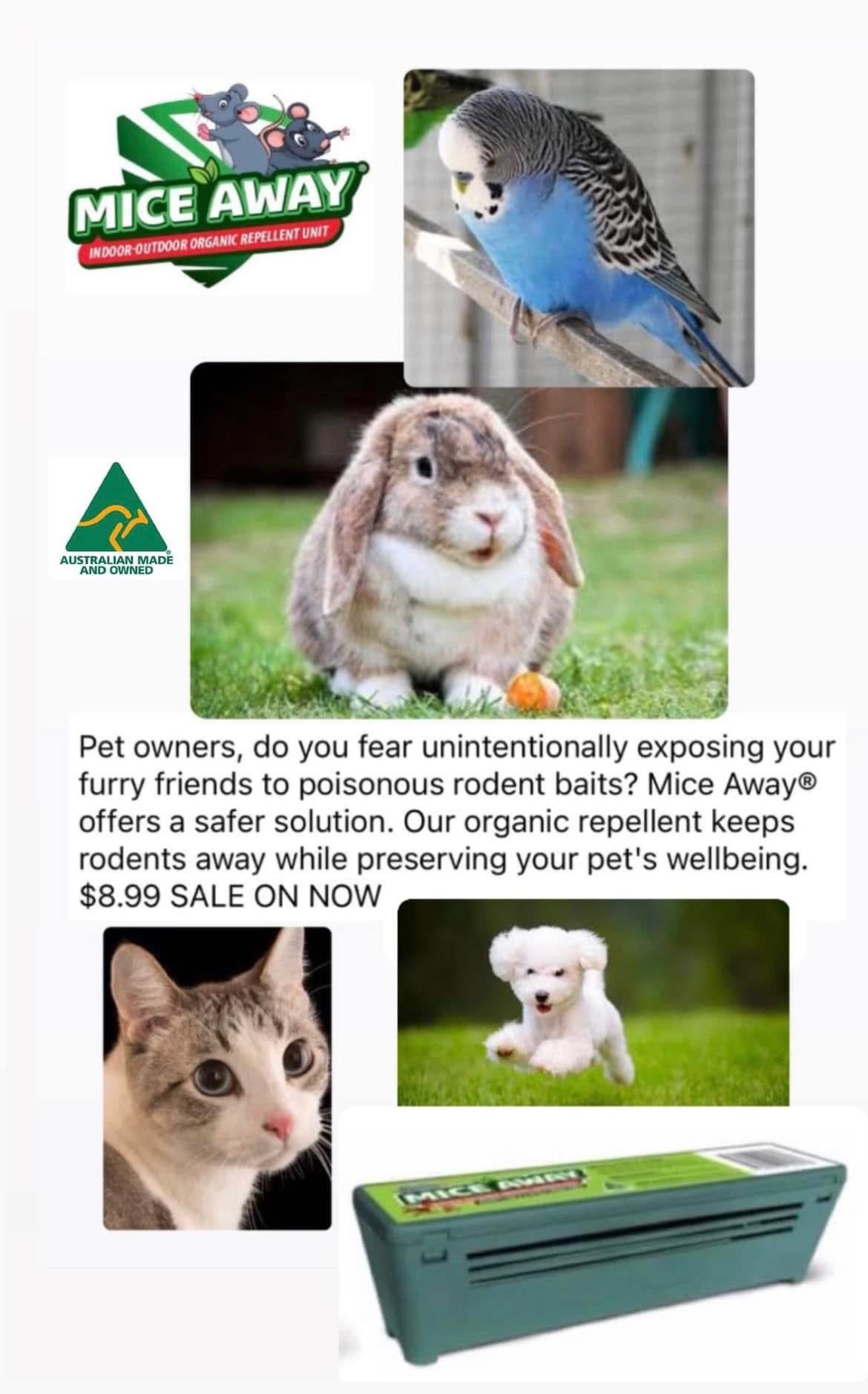 L) 18 Pack Mice Away® 2in1 DIY Refillable Indoor-Outdoor Organic Mice & Rat Repellent & Room Scent Diffuser.                           FREE DELIVERY AUSTRALIA WIDE