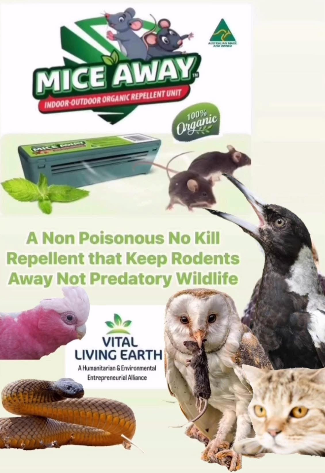 I) 6 Pack Mice Away® 2in1 DIY Refillable Indoor-Outdoor Organic Mice & Rat Repellent & Room Scent Diffuser.                                   FREE DELIVERY AUSTRALIA WIDE