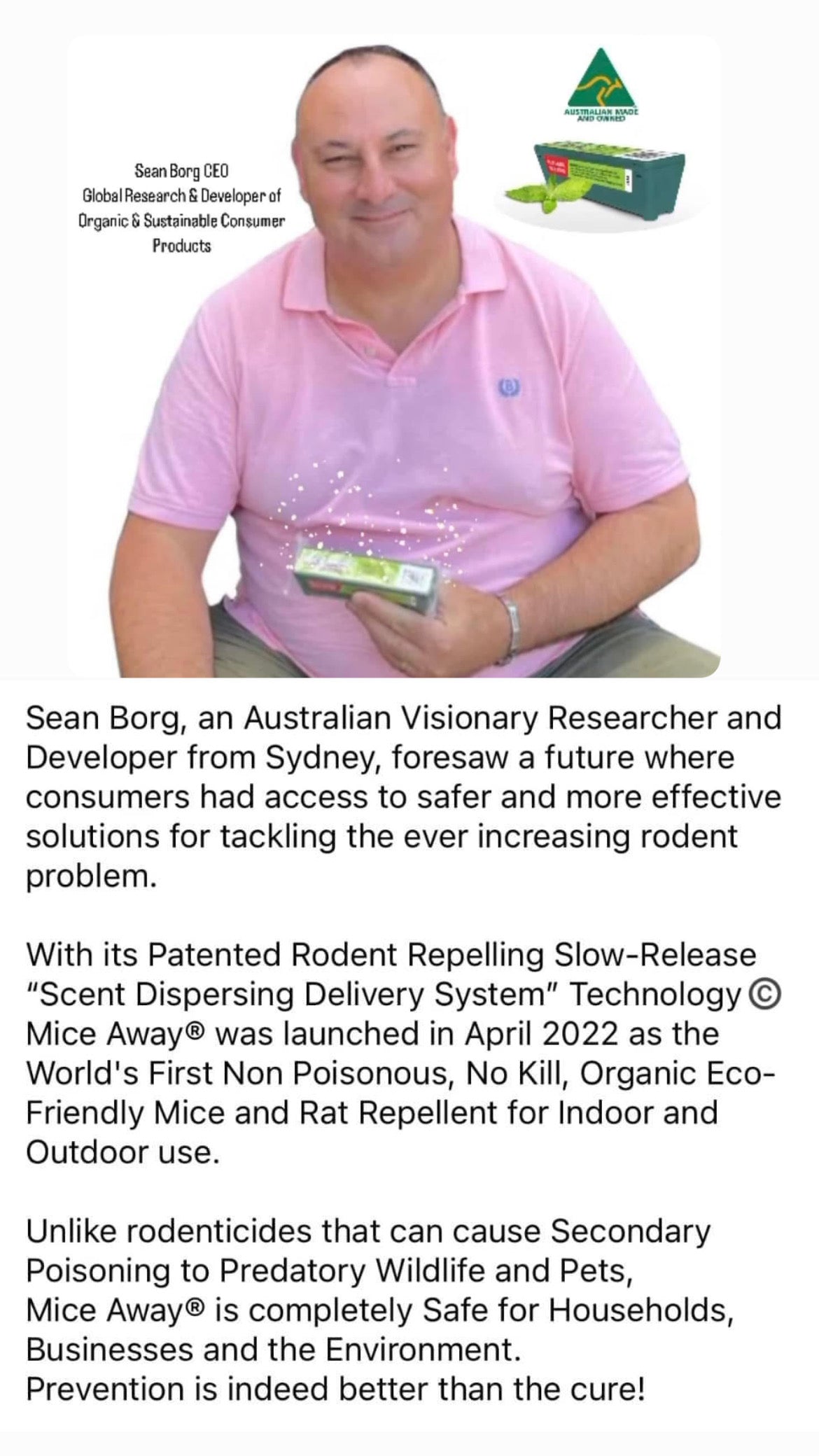 I) 6 Pack Mice Away® 2in1 DIY Refillable Indoor-Outdoor Organic Mice & Rat Repellent & Room Scent Diffuser.                                   FREE DELIVERY AUSTRALIA WIDE