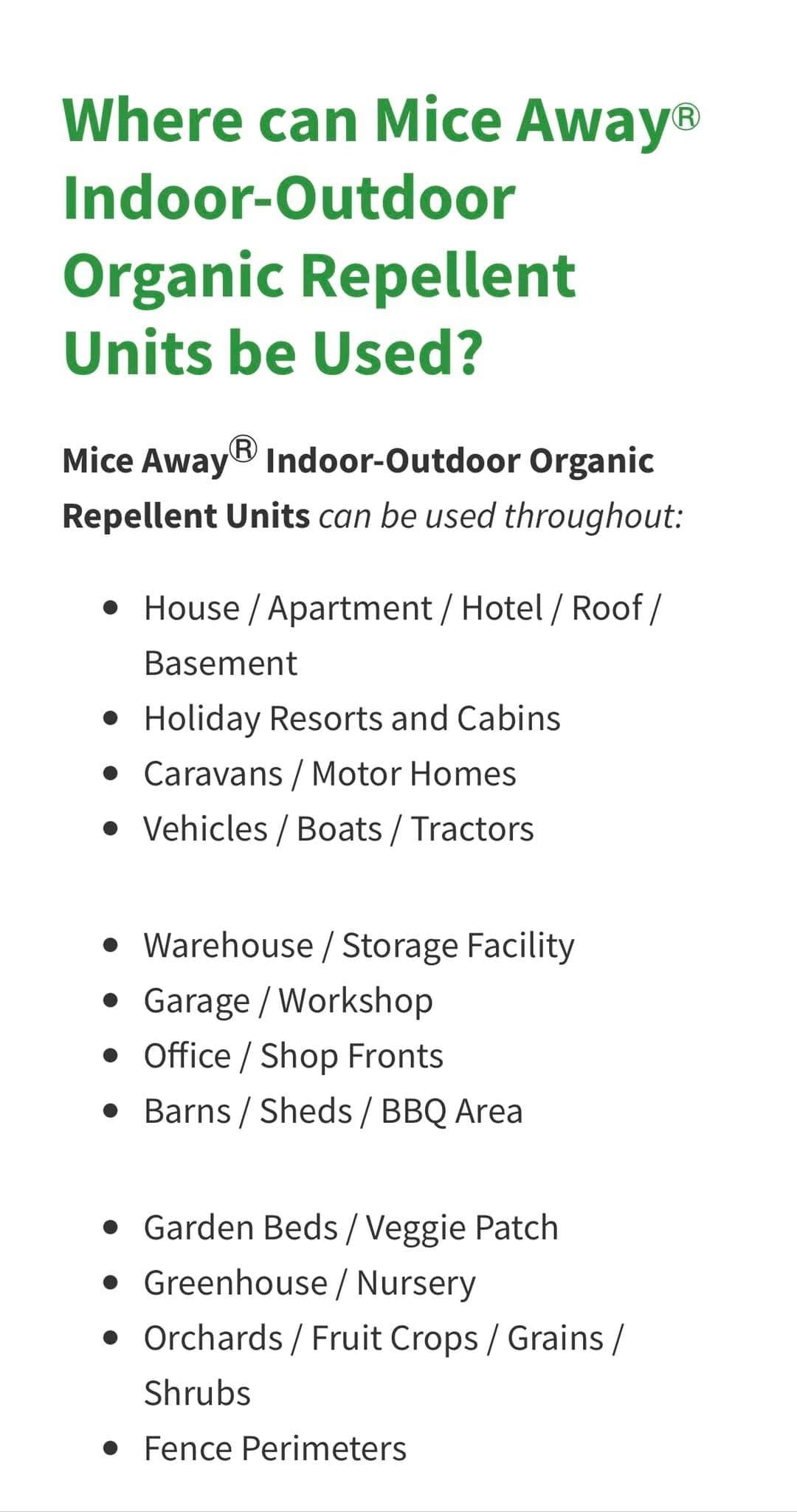 L) 18 Pack Mice Away® 2in1 DIY Refillable Indoor-Outdoor Organic Mice & Rat Repellent & Room Scent Diffuser.                           FREE DELIVERY AUSTRALIA WIDE