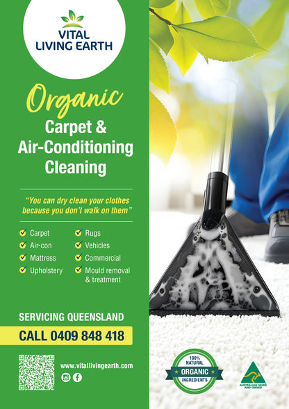 Sunshine Coast’s Exclusive 100% Organic Specialised Cleaning Service Provider.                                   BOOK NOW
Call: 0409 84 84 18                 Email: consultvitallivingearth@gmail.com