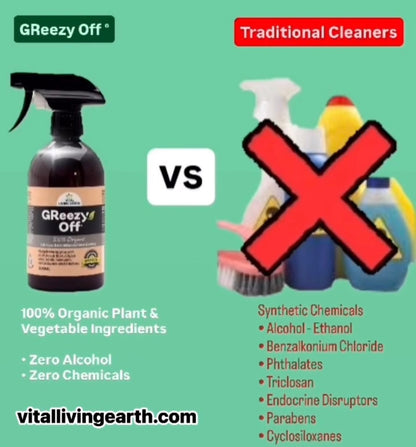 B) 2 x 500ml                                      GReezy Off® 100% Organic Replaces 26+ Chemical & Alcohol Laden Cleaning Products on the Market                                  Concentrate 1:1                           FREE DELIVERY AUSTRALIA WIDE
