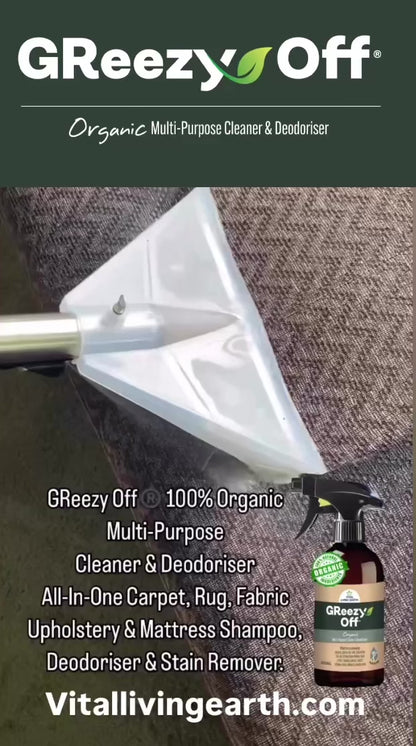 A) (1 x Bottle) GReezy Off® 100% ORGANIC Multi-Purpose Natural Antibacterial Cleaner & Deodoriser 500ml Concentrate / 1 Litre when Diluted 1:1