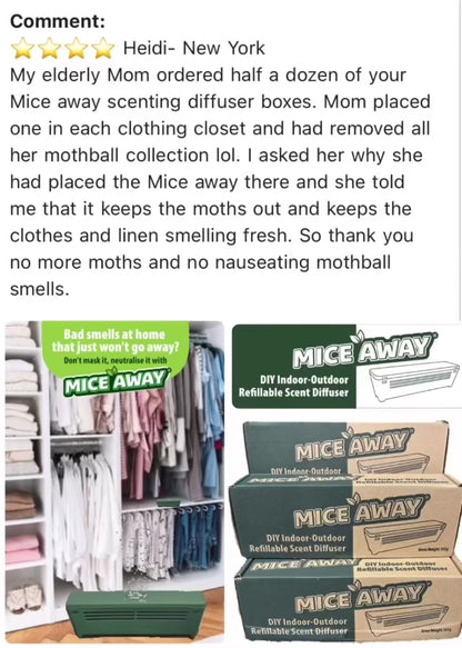 L) 18 Pack Mice Away® 2in1 DIY Refillable Indoor-Outdoor Organic Mice & Rat Repellent & Room Scent Diffuser.                           FREE DELIVERY AUSTRALIA WIDE