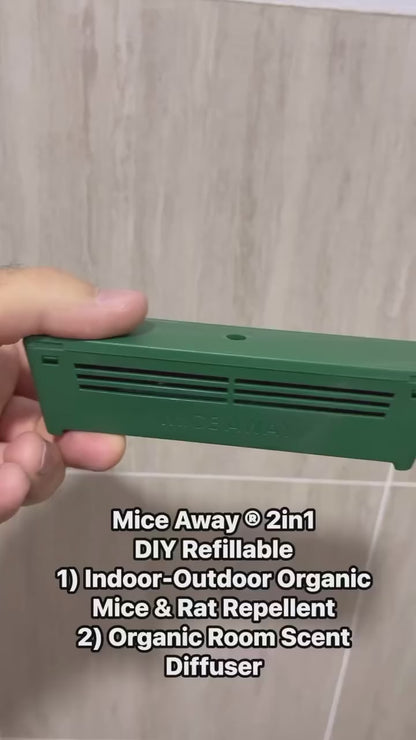 H) Mice Away® 2in1 DIY Refillable Indoor-Outdoor Organic Mice & Rat Repellent & Room Scent Diffuser