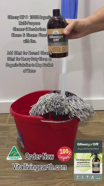 A) (1 x Bottle) GReezy Off® 100% ORGANIC Multi-Purpose Natural Antibacterial Cleaner & Deodoriser 500ml Concentrate / 1 Litre when Diluted 1:1