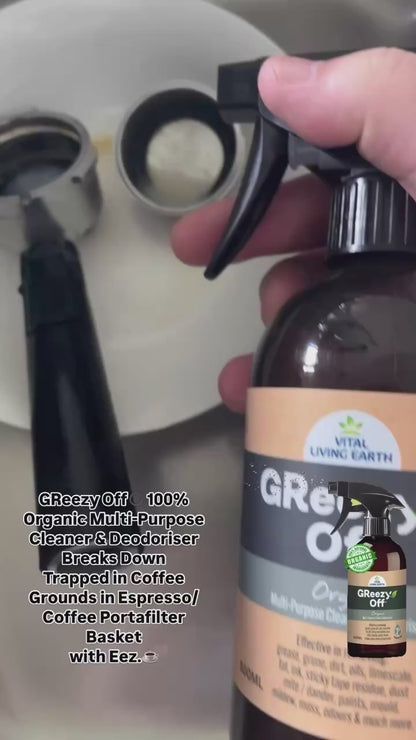 A) (1 x Bottle) GReezy Off® 100% ORGANIC Multi-Purpose Natural Antibacterial Cleaner & Deodoriser 500ml Concentrate / 1 Litre when Diluted 1:1