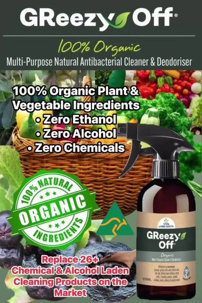 B) 2 x 500ml                                      GReezy Off® 100% Organic 🍃🥬🪾 Replaces 26+ Chemical & Alcohol Laden Cleaning Products on the Market                                  Concentrate 1:1                           FREE DELIVERY AUSTRALIA WIDE