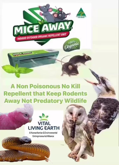 I) (12Pack) FREE DELIVERY AUSTRALIA WIDE                      Mice Away®  Indoor-Outdoor Non Poisonous No Kill Organic Mice & Rat Repellent