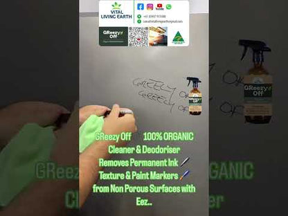 A) (1 x Bottle) GReezy Off® 100% ORGANIC Multi-Purpose Natural Antibacterial Cleaner & Deodoriser 500ml Concentrate / 1 Litre when Diluted 1:1